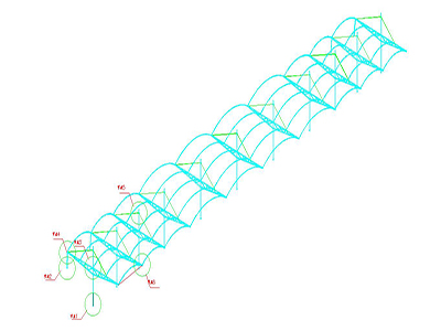 钢骨架膜结构CAD设计图纸